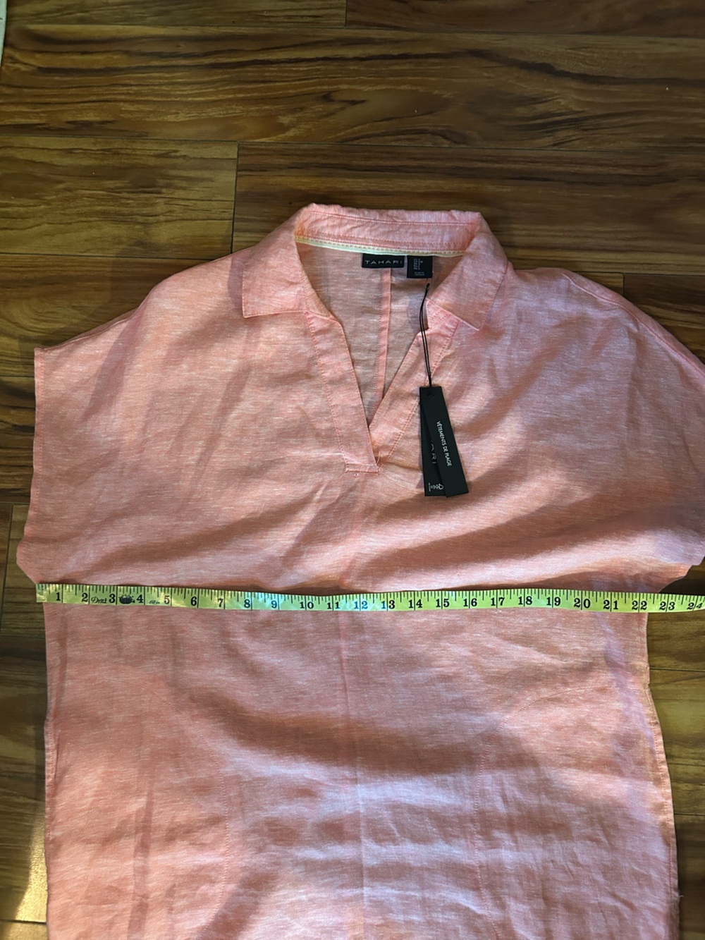 Tahari coral linen blend Swim Cover-Up Caftan dress small - Picture 9 of 12